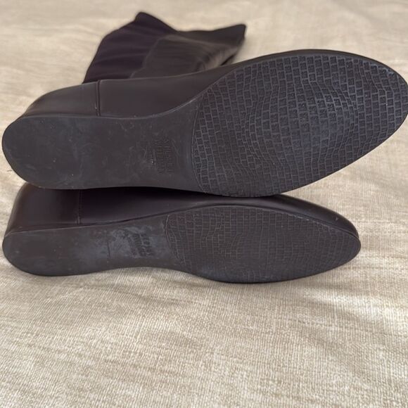 Stuart Weitzman Keelan City Micro Stretch & Leather Over The Knee Brown Boots. - Picture 5 of 5